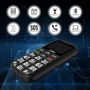 uleway Big Button Mobile Phone for Elderly GSM Unlocked Mobile Phone With SOS Button Speed Dail Torch FM Radio Dual SIM Basic Cell Phone Easy to Use for Seniors (Black) - pay as you go mobile phone