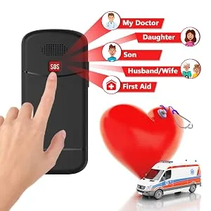 uleway Big Button Mobile Phone for Elderly GSM Unlocked Mobile Phone With SOS Button Speed Dail Torch FM Radio Dual SIM Basic Cell Phone Easy to Use for Seniors (Black) - unlocked senior mobile phone with sos button