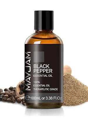 MAYJAM Black Pepper Essential Oil 100ML Black Pepper Oil for Diffuser Humidifier DIY Home Wardrobes Black Pepper 100 ml (Pack of 1) - essential oil