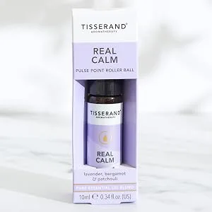 Tisserand Aromatherapy Real Calm Pulse Point Roller Ball Real Calm Single - real calm rollerball in packaging