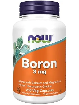 Now Foods Boron 3mg 250 Vegan Capsules Lab-Tested Gluten Free Soy Free Non-GMO Vegetarian - boron 250