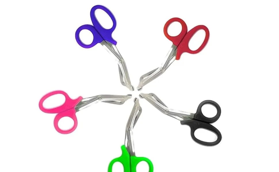 Scissors EMT and Trauma Shears Titanium Bandage Shears 5.5'' Bent Stealth for Nurses Students Emergency Room (Green 5.5) - main image
