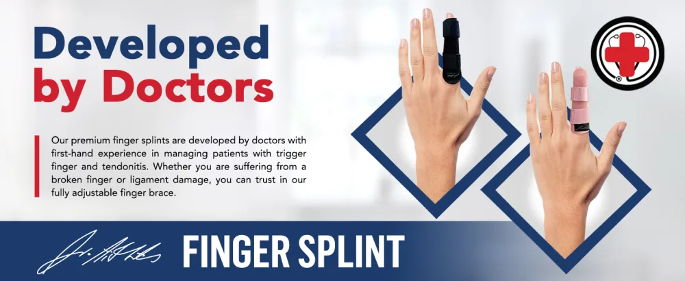 Doctor Developed Finger Splint & Handbook - Trigger Finger Arthritis RSI - Fits Ring Index Pinky & Middle - 2 sizes (Black L/XL Single) L/XL Black 1 - Finger Splint