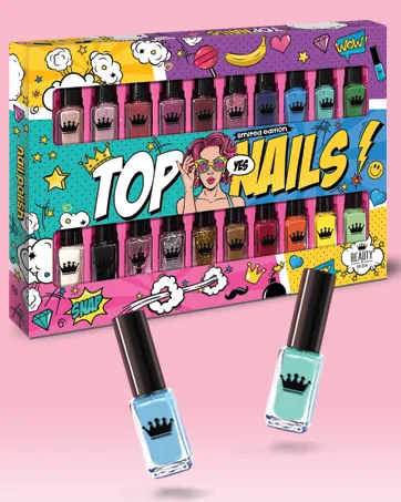 Beauty4Britain 14 pcs Cosmetics Set Beauty Box Fun Times Make Up Gift Box Nail Polish Lipstick - Nail Polish Set