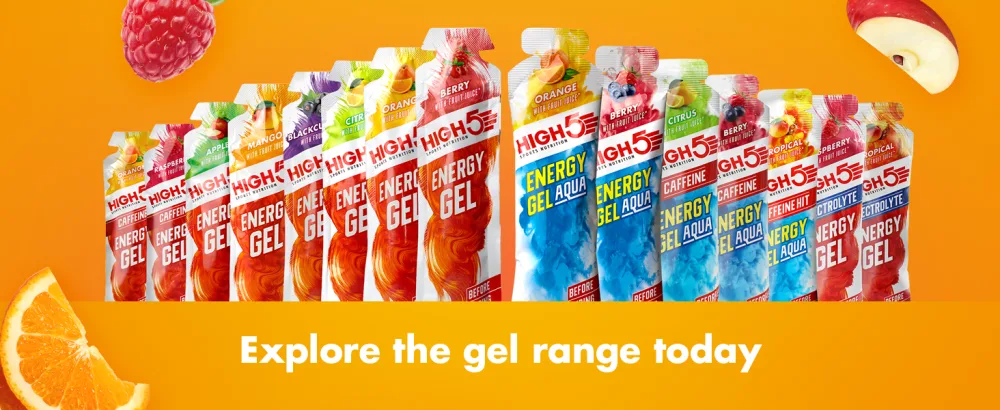 HIGH5 Energy Gel with Electrolytes | Quick Release Energy On The Go | 23 g Carbs | 57mg Magnesium | Great Taste | (Raspberry 5x60g) Raspberry 5 x 60 g - Gels Range Desktop