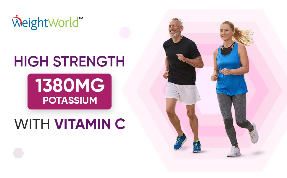 Potassium Supplement High Strength 1460mg with Vitamin C - Electrolytes Tablets - 3 Months Supply - 180 Vegan Potassium Tablets for Muscle Function - Natural Electrolytes Support - Superior Absorption - Potassium Supplement 1380mg