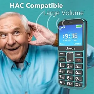 uleway Big Button Mobile Phone for Elderly Dual Sim Unlocked Mobile Phone with SOS Emergency Button Hearing Aid Compatible Easy to Use Basic Phone for Senior (Green no dock) Green (no dock) - large volume senior mobile phone