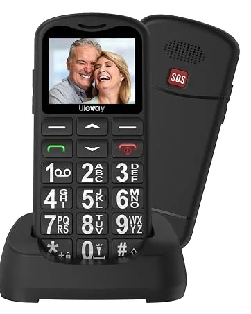 uleway Big Button Mobile Phone for Elderly Dual Sim Unlocked Mobile Phone with SOS Emergency Button Hearing Aid Compatible Easy to Use Basic Phone for Senior (Green no dock) Green (no dock) - sim free mobile phone