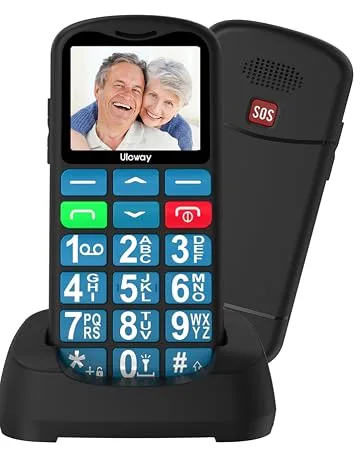 uleway Big Button Mobile Phone for Elderly Dual Sim Unlocked Mobile Phone with SOS Emergency Button Hearing Aid Compatible Easy to Use Basic Phone for Senior (Green no dock) Green (no dock) - Uleway GSM Big Button Mobile Phone for Elderly