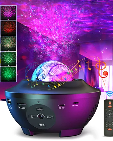 Devan Star Projector Galaxy Light Projector Ocean Wave LED Night Light Lamp with Remote Control Colors Changing Music Bluetooth Speaker Timer for Baby Black - galaxy light