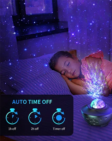 Devan Star Projector Galaxy Light Projector Ocean Wave LED Night Light Lamp with Remote Control Colors Changing Music Bluetooth Speaker Timer for Baby Black - light projector