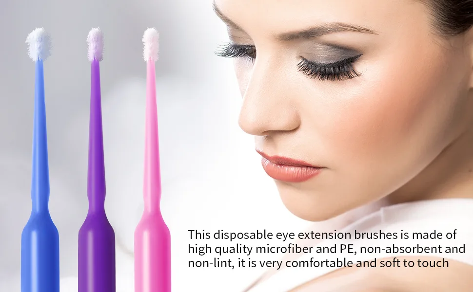 200PCS Micro Applicator Brushes Disposable Application Brushes for Eyelash Extensions Makeup Dental Care and Cleaning White - micro brush