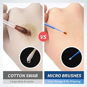 200PCS Micro Applicator Brushes Disposable Application Brushes for Eyelash Extensions Makeup Dental Care and Cleaning White - micro brush