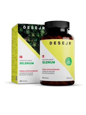 DESEJR Selenium 365 Tablets (1 Year) - 200mcg Bioactive Selenomethionine & Sodium Selenite - Made in Germany Laboratory-Tested GMO-Free Vegan - 1 Tablet/Day - selenium