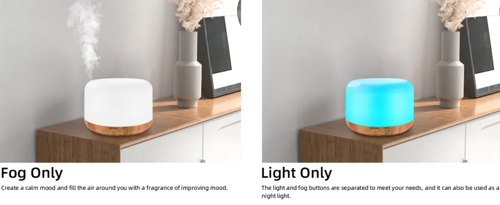 300ML Essential Oil Diffuser Remote Control Aromatherapy Diffusers Humidifier with Adjustable Mist Mode & Waterless Auto-Off and 7 LED Light Colors for Bedroom Office Trip Yoga SPA Baby Yellow - ?3-1