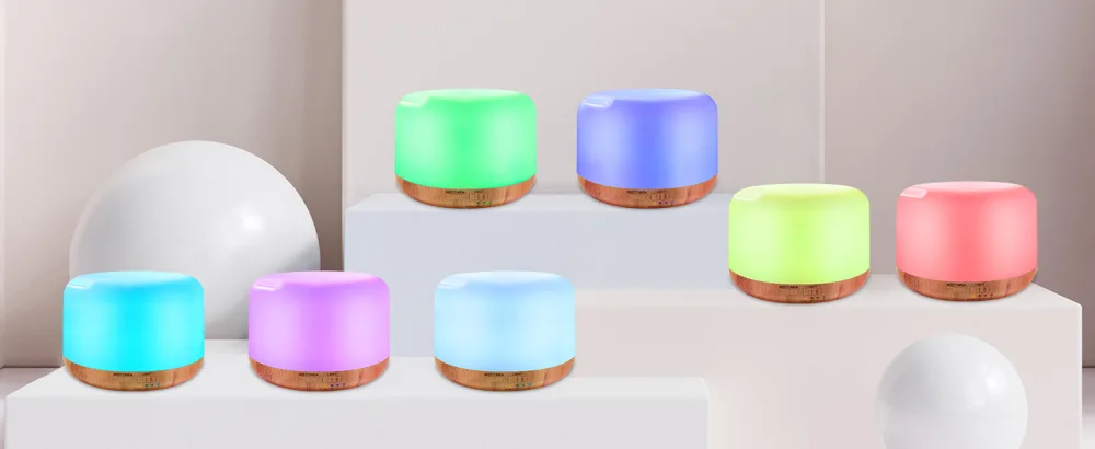 300ML Essential Oil Diffuser Remote Control Aromatherapy Diffusers Humidifier with Adjustable Mist Mode & Waterless Auto-Off and 7 LED Light Colors for Bedroom Office Trip Yoga SPA Baby Yellow - ?7-1