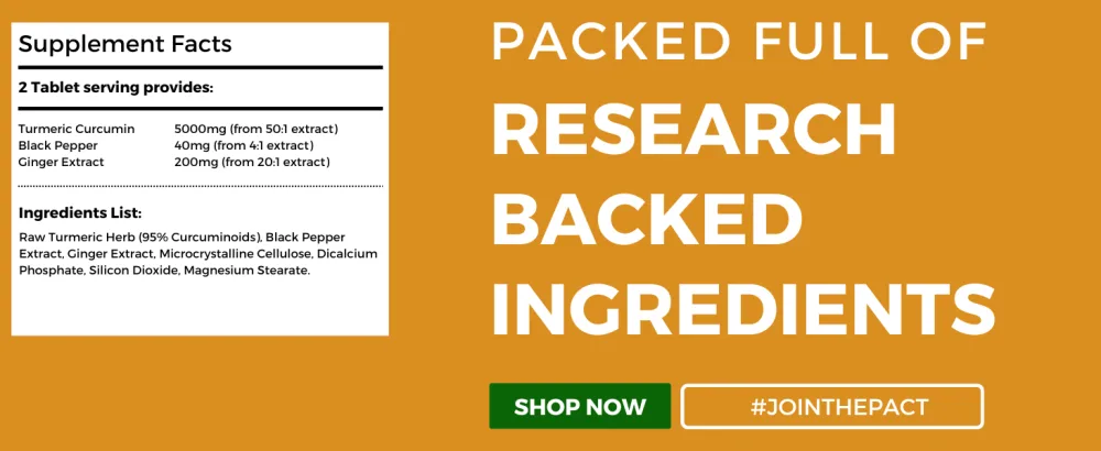 Turmeric Tablets 5000mg with Black Pepper and Ginger 95% Curcuminoids 120 High Strength Tumeric Curcumin Supplements (Not Turmeric Capsules or Powder) Vegan & Gluten Free - TURMERIC HEADER NEW
