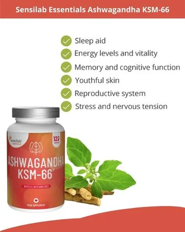 Sensilab Essentials Iodine Tablets 200 mcg Potassium Iodide Capsules for Thyroid & Nervous System Support 120 Iodine Capsules - 4-Month Supply - Ashwagandha