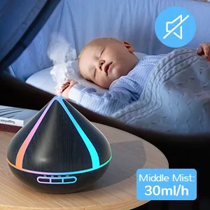500ml Essential Oil Diffusers With 8 Essential Oils Set Aromatherapy Diffusers With Remote Control 4 Timer Auto-Waterless Shut-Off For Bedroom Large Room Black - B09WYMD5XM