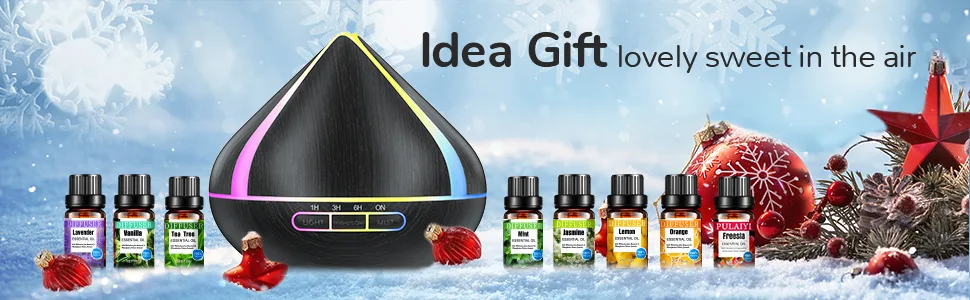 500ml Essential Oil Diffusers With 8 Essential Oils Set Aromatherapy Diffusers With Remote Control 4 Timer Auto-Waterless Shut-Off For Bedroom Large Room Black - B09WYMD5XM