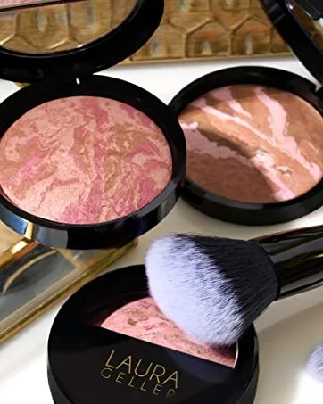 LAURA GELLER NEW YORK Baked Blush-n-Brighten Marbleized Blush- Tropic Hues Creamy Lightweight Satin Finish - 2 in 1 blush