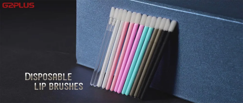 G2PLUS 200 PCS Disposable Lip Gloss Brush - Lipstick Concealer Brushes - Lip Applicator Wands Perfect for Lips Eyes and Makeup Application Black - Disposable Lip Brushes