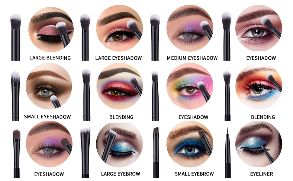 MSQ Eyeshadow Brushes 12Pcs Professional Eye Makeup Brush Set Eye Makeup Brushes Set for Concealer Eyeliner Eyelash Eyebrow Blending Contour (Pure Black) 1Pure Black - product information 10