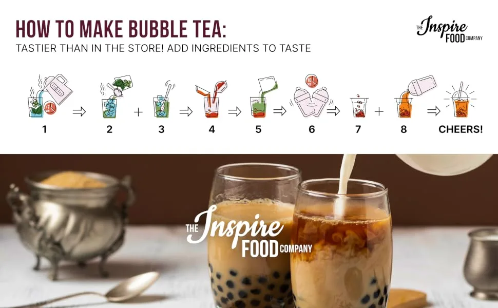 Fruit Syrup for Bubble Tea Mix - 300 ml - Brown Sugar - No Artificial Colors - 100% Vegan & Glutenfree Brown Sugar 300 ml - brownsugar