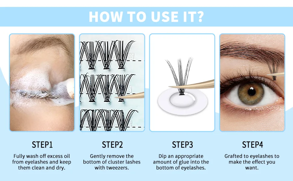 Individual Cluster Lashes D Curl 0.07mm 14mm 30 Root Cluster Eyelash Extensions Grafting Individual Cluster Eyelashes 30D DIY Lashes Clusters Lash Extensions(Clusters-30D-0.07-D-14) RR-14mm Clusters-30D-0.07-D - product information 20
