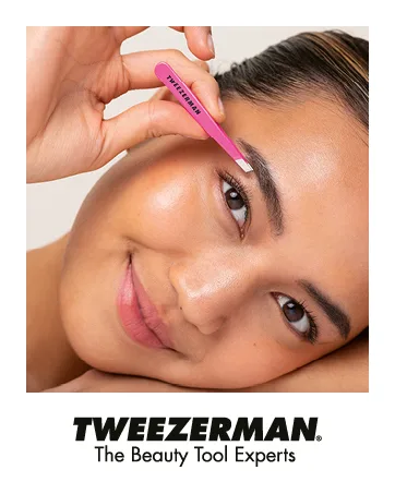 Tweezerman Black Leopard Mini Slant Tweezer - tweezerman