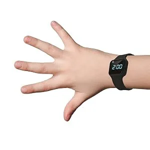 Pivotell Baby Pink Vibratime Junior Reminder Watch - with up to 16 Daily Alarms - Black