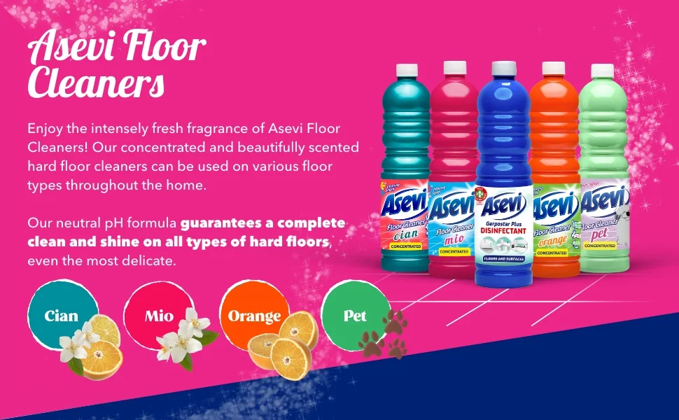 Asevi Disinfectant Floor and Surface Cleaner Floor Cleaner Liquid Hard Floor Cleaner 1L - Asevi Floor Cleaners