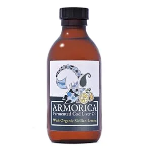 Armorica Fermented Cod Liver Oil (200ml) (Sicilian Lemon) - Cold Processed Lacto-Fermented & Raw Cod Liver Oil - Made Exclusively with Atlantic Cod in The UK Sicilian Lemon 200ml - Fermented cod liver oil with lemon