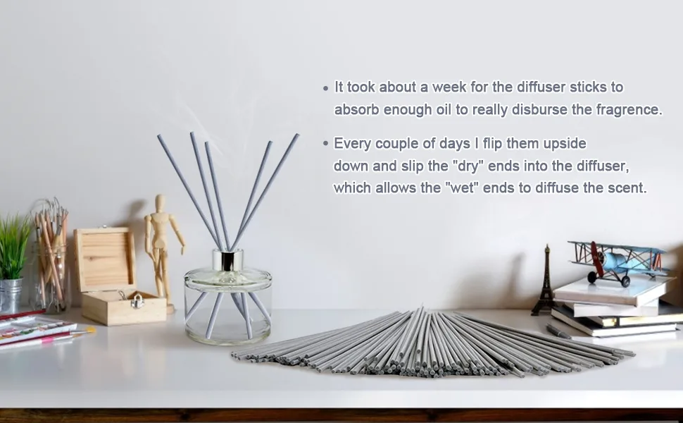 HOSSIAN 50PCS Reed Diffuser Sticks-7.5Inch Grey Diffuser Sticks-Fragrance Decor for Office and Home-Diffuser Oil Sticks Refill Grey7.5"/19cm - diffuser reeds5