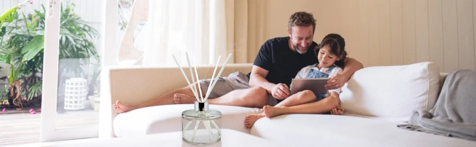 HOSSIAN Reed Diffuser Sticks- White Fiber Diffuser Sticks-Fiber Reed Diffuser Replacement Refill Sticks(50pcs 7.5" x 3.5mm) White 7.5"/19cm - diffuser sticks7