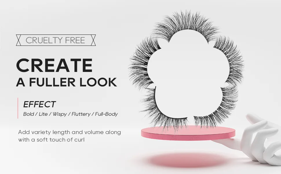 Onlyall Lashes Natural Look False Eyelashes Gradient Volume Lashes Soft Eye Lashes Fluffy False Lashes 14MM A18 A18 Gradient Volume (8MM-14MM) - CREATE-Look