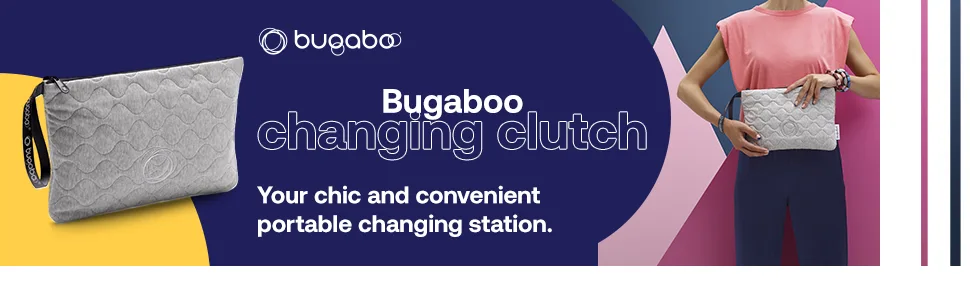 Bugaboo Changing Clutch Including Removable Changing Mat Waterproof Easily Cleanable Travel Changing Pad for On-The-go Nappy Changing in Light Grey M lange - kv_1