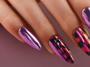 Bluesky Chrome Nail Powder Kit With Applicator Brush Metallic Gel Nail Art Red 5g - chrome powder