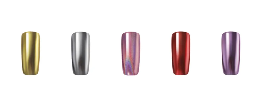Bluesky Chrome Nail Powder Kit With Applicator Brush Metallic Gel Nail Art Red 5g - chrome powder