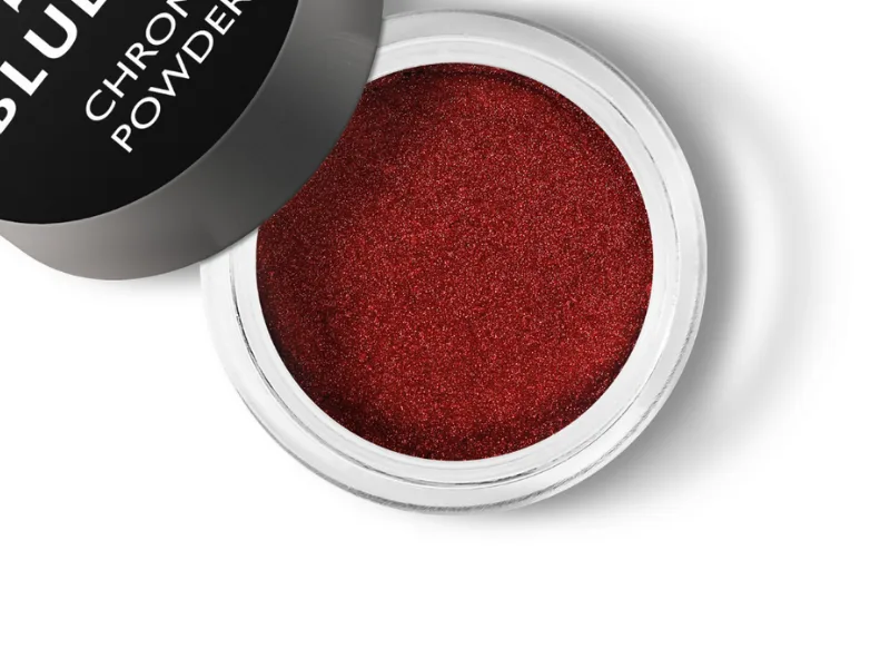 Bluesky Chrome Nail Powder Kit With Applicator Brush Metallic Gel Nail Art Red 5g - red chrome powder