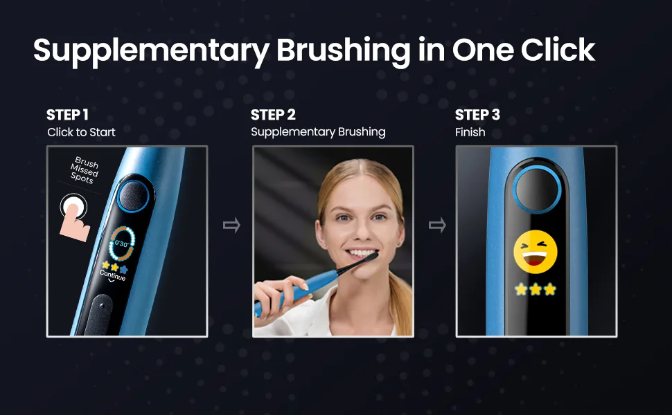 Oclean X10 Smart Sonic Electric Toothbrush 5 Brushing Modes 3h-Quick Charge for 60 Days 2 Min Timer & Pressure Sensor IPX7 Blue - electric toothbrushes adults
