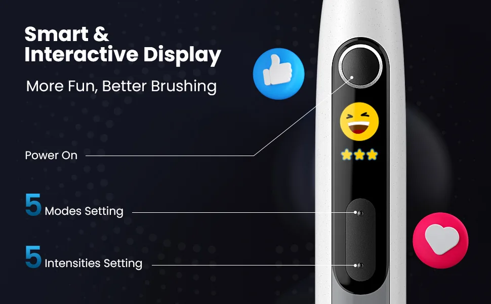 Oclean X10 Smart Sonic Electric Toothbrush 5 Brushing Modes 3h-Quick Charge for 60 Days 2 Min Timer & Pressure Sensor IPX7 Grey - electric toothbrushes adults