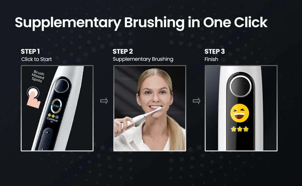 Oclean X10 Smart Sonic Electric Toothbrush 5 Brushing Modes 3h-Quick Charge for 60 Days 2 Min Timer & Pressure Sensor IPX7 Grey - electric toothbrushes adults