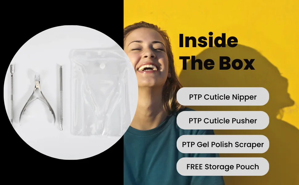PTP 3 in 1 Cuticle Remover Set/Cuticle Nipper/Cuticle Pusher/Gel Nail Polish Scraper. Cuticle Cutter Tool Set/Cuticle Set. Cuticle Trimmer Tools. - product information 12