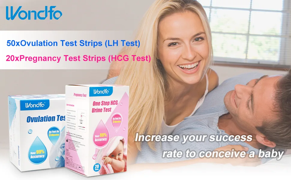 Wondfo 50 Ovulation Test Strips and 20 Pregnancy Test Strips Sensitive Fertility Predictor Testing Kit Track Ovulation Test OPK - test