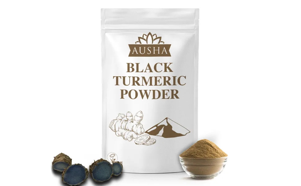 Ausha Black Turmeric Powder 100g | Curcumin 5-6% l High Strength - black turmeric