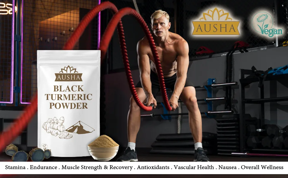 Ausha Black Turmeric Powder 100g | Curcumin 5-6% l High Strength - turmeric powder