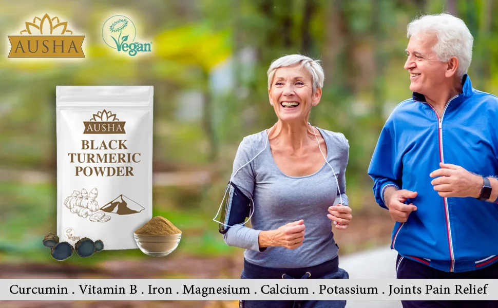 Ausha Black Turmeric Powder 100g | Curcumin 5-6% l High Strength - turmeric powder