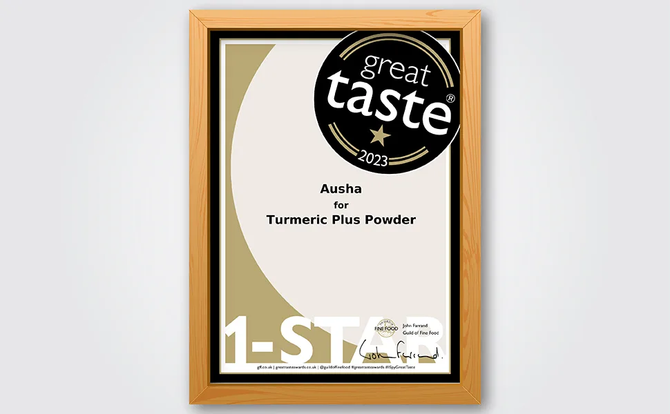 Ausha Turmeric Powder (Curcumin) with Black Pepper + Ginger + Cardamom - 250g | High Strength | Cooking | Superfoods - turmeric powder