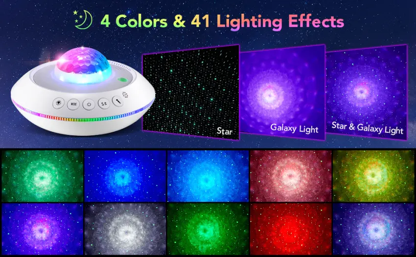 Galaxy Projector Light with Remote Timer Star Light Projector for Bedroom 21 Colour Changing Sensory Lights Night Light Projector with Bluetooth Speaker Star Projector Night Light for Kids Adult Fd - ceiling projector night sky ceiling light projector galaxy ceiling projector lights for bedroom